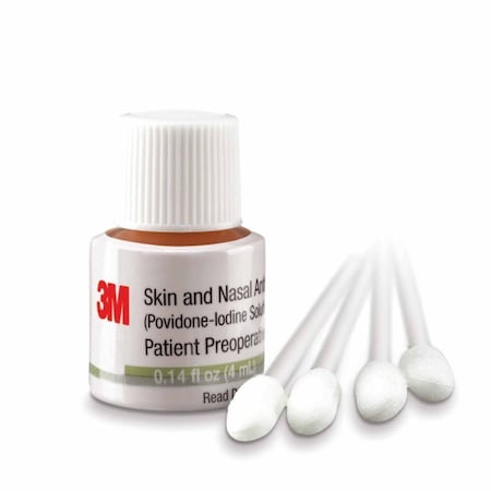 3M Skin and Nasal Antiseptic 4 mL Bottle 5% Strength Povidone-Iodine NonSterile, 48PK 192401
